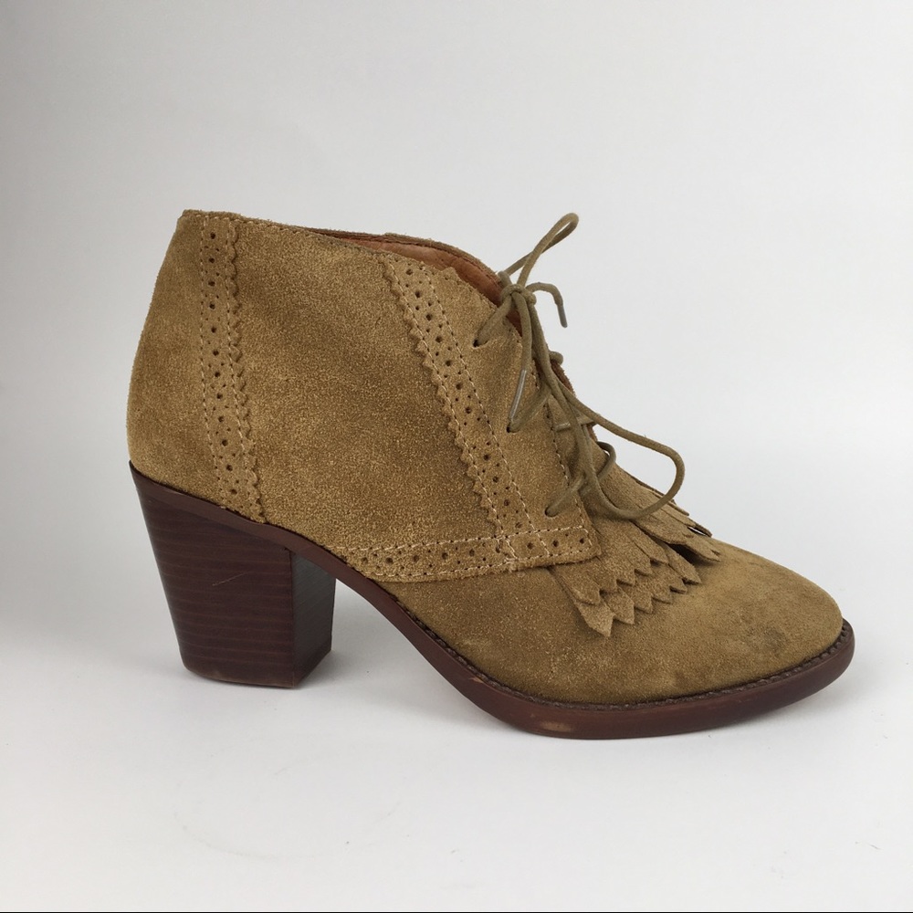 Madewell Sandstorm Fringe Bootie in Natural Suede